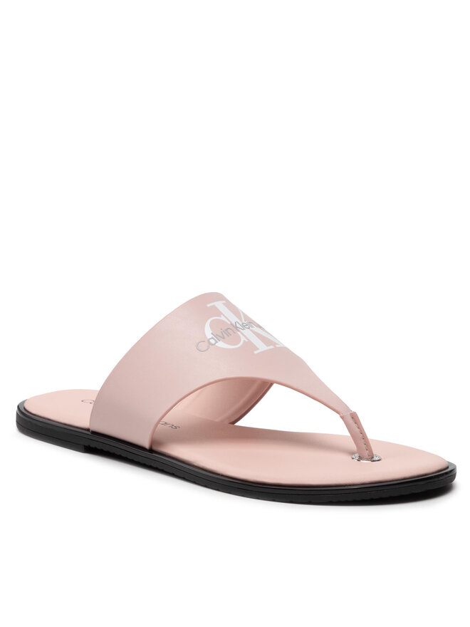Calvin Klein Jeans Čības uz pirksta Calvin Klein Jeans Flat Sandal Toe Slide Lth YW0YW00538 Rozā