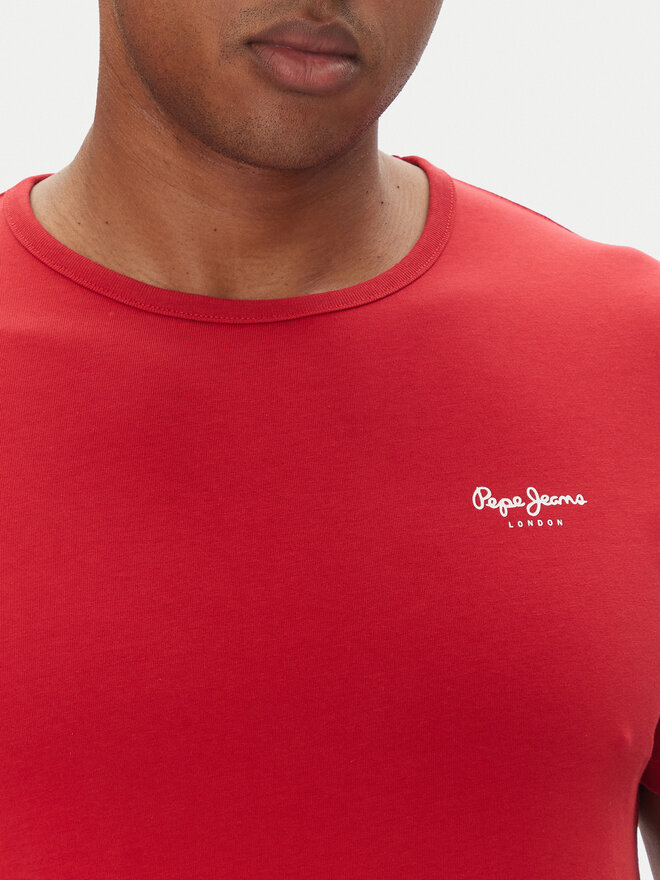 Pepe Jeans Pepe Jeans Marškinėliai Original Basic PM508212 Raudona Slim Fit