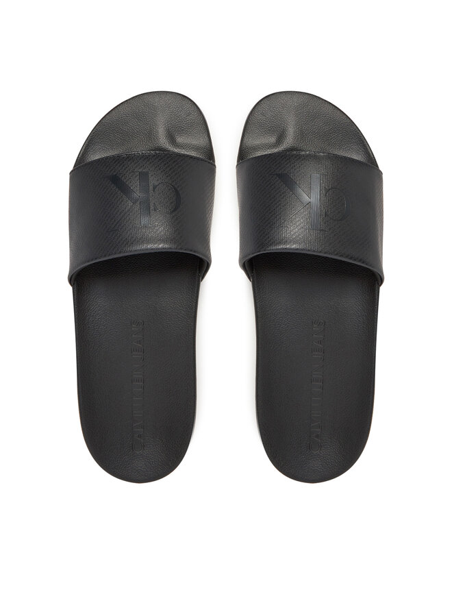Calvin Klein Jeans Papucs Calvin Klein Jeans Slide Aop Print YM0YM01269 Fekete