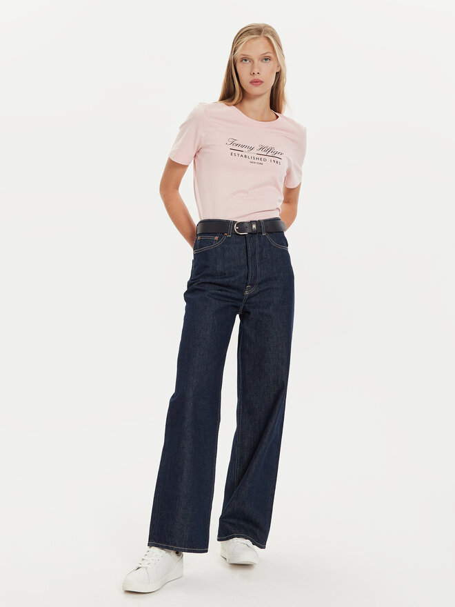Tommy Hilfiger Tommy Hilfiger T-Shirt Script Graphic WW0WW43502 Ροζ Regular Fit