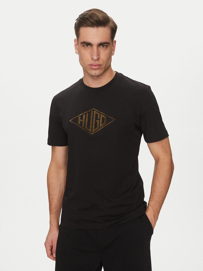 HUGO HUGO T-Shirt Dalendi 50534934 Μαύρο Regular Fit