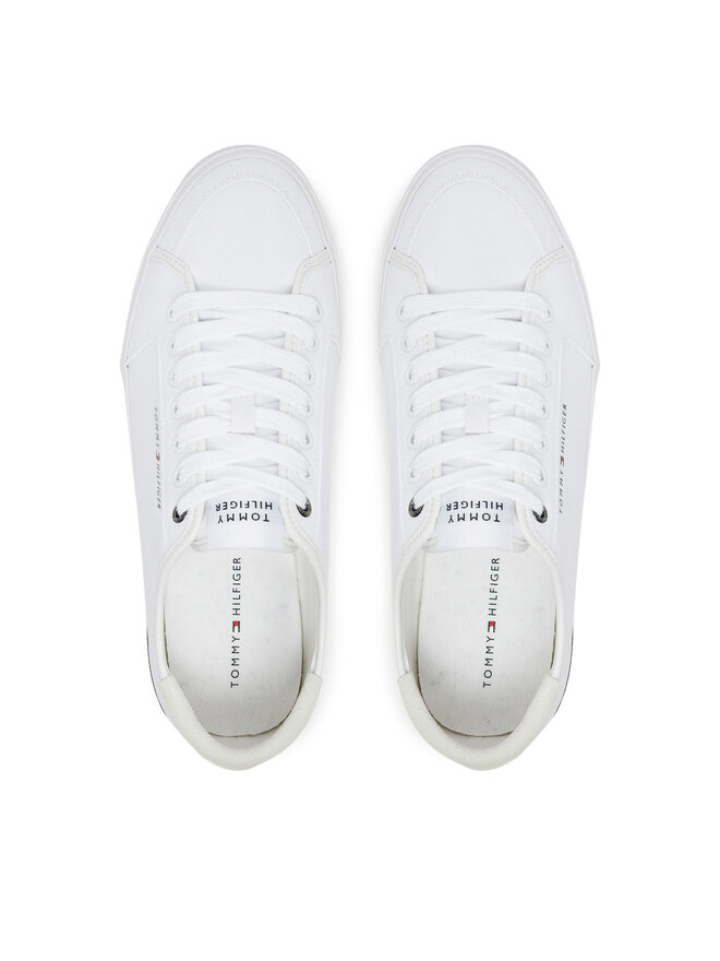 Tommy Hilfiger Sneakers aus Stoff Tommy Hilfiger Core Corporate Vulc Canvas FM0FM05398 Weiß