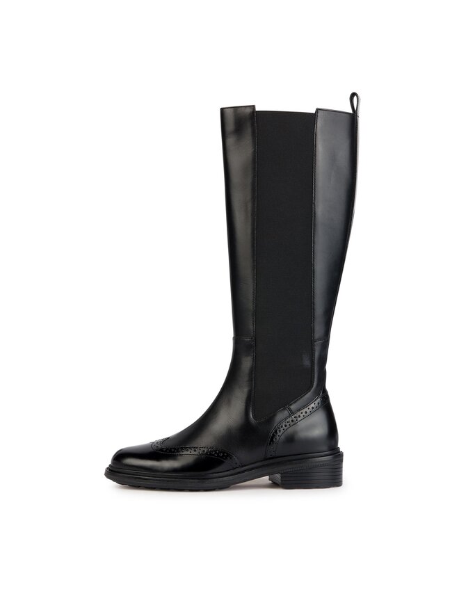 Geox Kozačky ve vojenském stylu Geox D Walk Pleasure D36TGH 04948 C9999 Černá