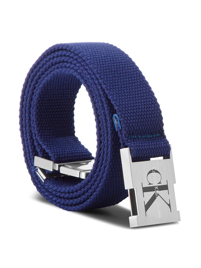 Ceinture femme Calvin Klein J Canvas Clip Belt 3.0 K60K604146 80 Bleu marine chaussures
