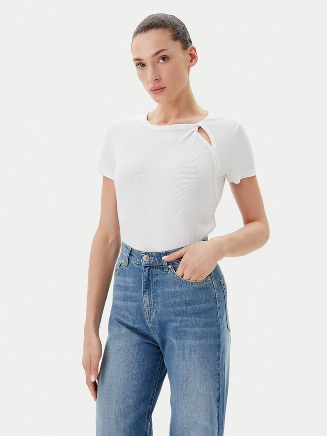 DKNY DKNY Camiseta P51H8APJ Blanco Regular Fit