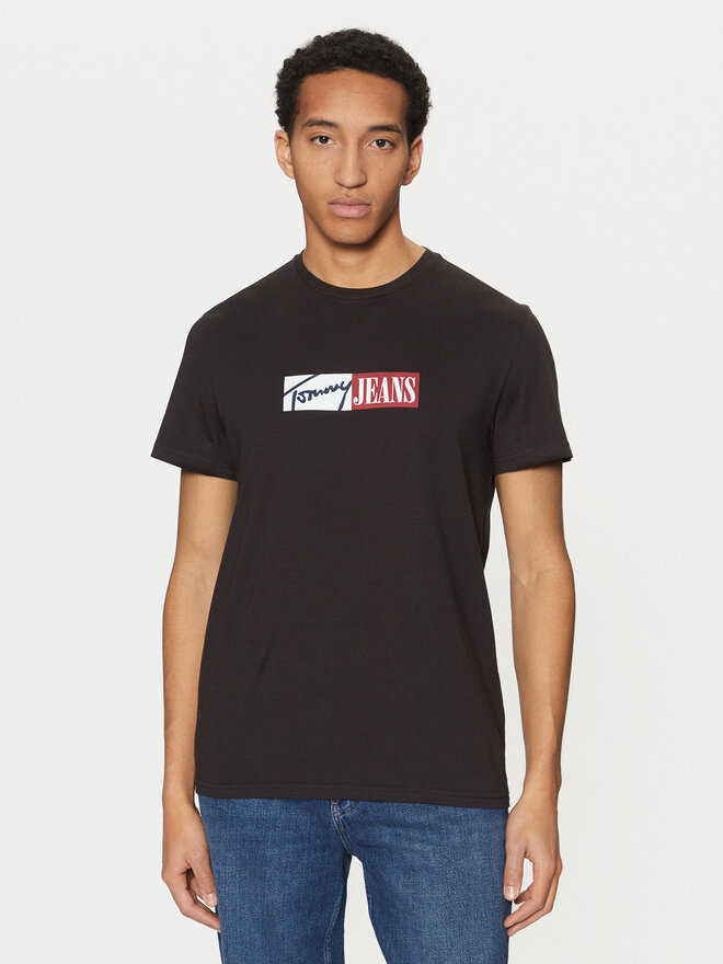 Tommy Jeans Tommy Jeans Marškinėliai Entry DM0DM20365 Juoda Slim Fit