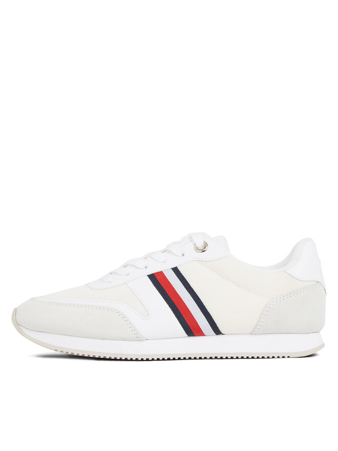 Tommy Hilfiger Laisvalaikio batai Tommy Hilfiger Essential Stripes Runner FW0FW07450 Balta