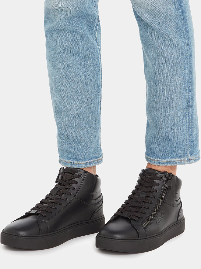Снікерcи Calvin Klein High Top Lace Up W/Zip Rubb HM0HM01269 Чорний |  evzuttya.com.ua