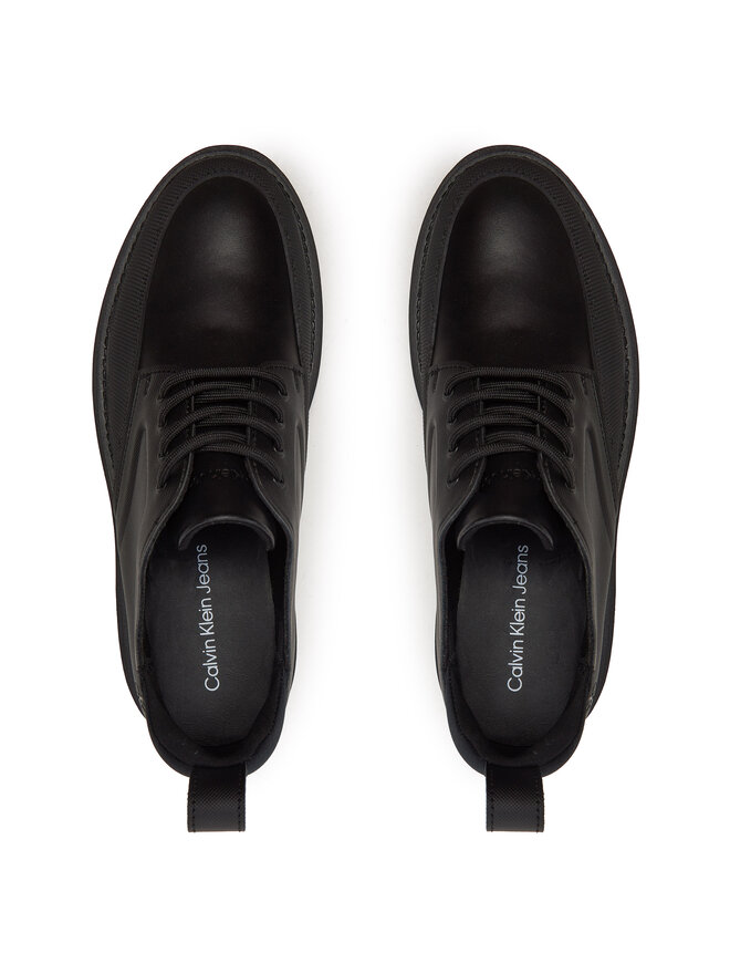 Calvin Klein Jeans Обувки Calvin Klein Jeans Flatform Laceup Derby Mg Mtl YW0YW01502 Черен