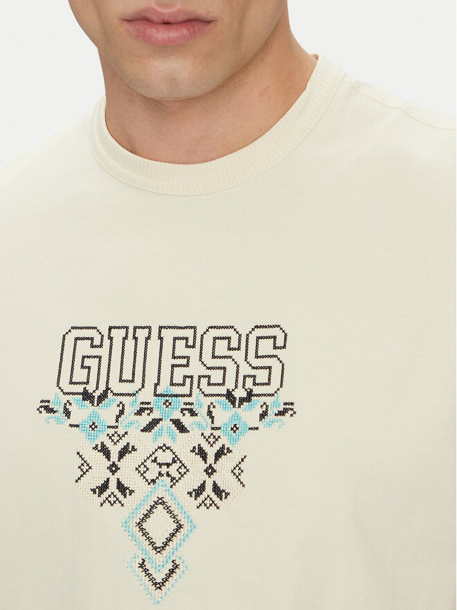 Guess Guess Majica M5GI11 K8FQ4 Bež Regular Fit