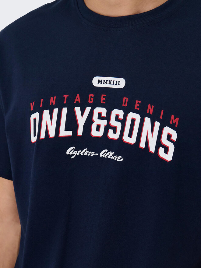 Only & Sons Only & Sons Marškinėliai Lenny 22028593 Tamsiai mėlyna Regular Fit