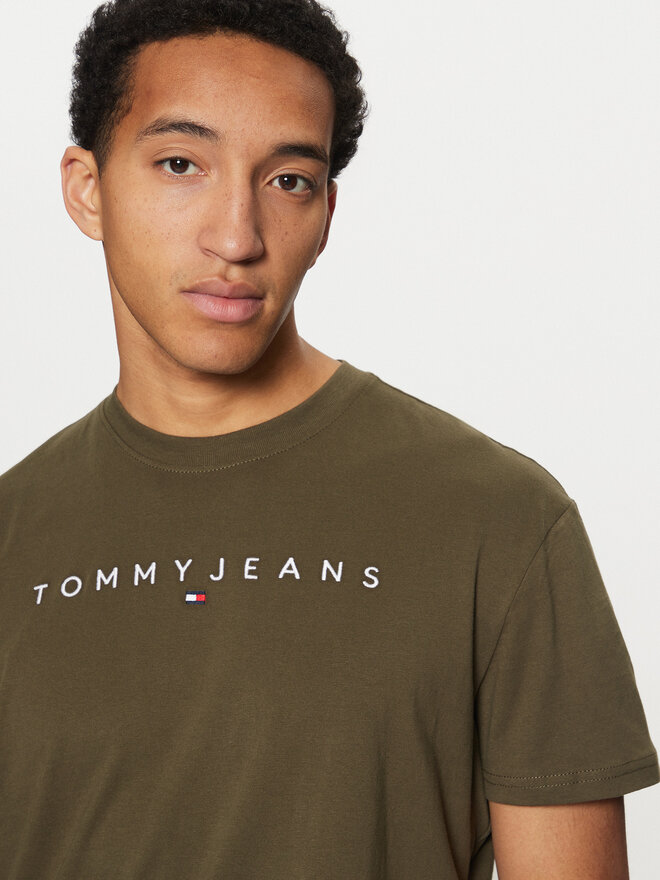 Tommy Jeans Tommy Jeans Camiseta Linear Logo DM0DM20744 Verde Regular Fit