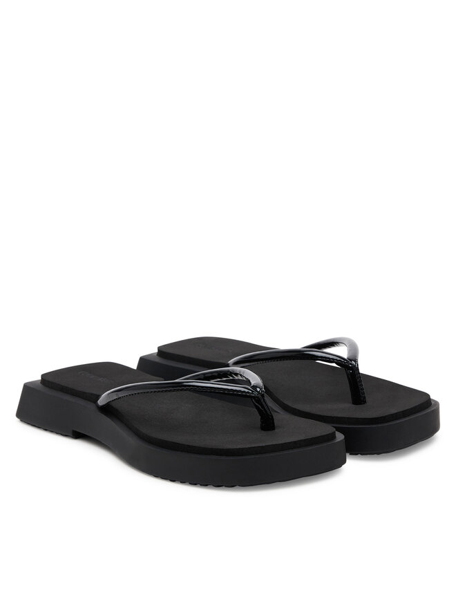 Calvin Klein Jeans Σαγιονάρες Calvin Klein Jeans Sq Low Wedge Sandal Stitch YW0YW01716 Μαύρο