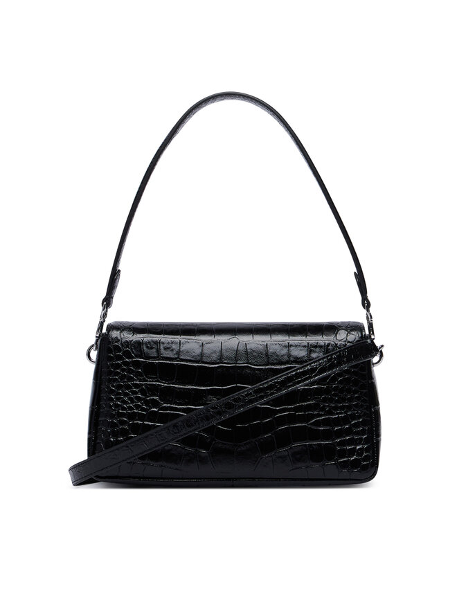 Tory Burch Сумка Tory Burch Charlie Embossed Croc Small Shoulder Bag 183522 Чорний