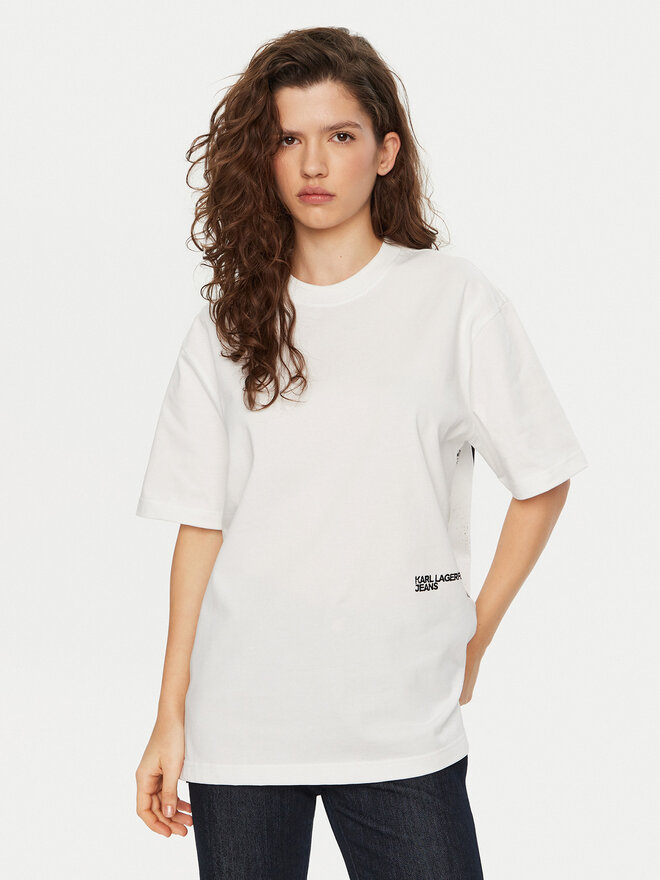 Karl Lagerfeld Jeans Karl Lagerfeld Jeans Camiseta A1W17030 Blanco Relaxed Fit
