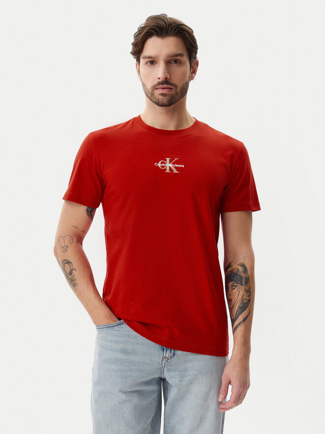 Calvin Klein Jeans Calvin Klein Jeans Camiseta Monologo J30J325649 Rojo Regular Fit