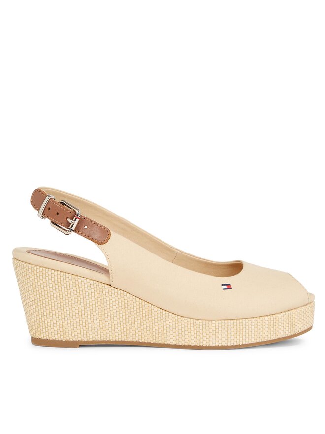 Espadrilles Tommy Hilfiger Iconic Elba Sling Back Wedge FW0FW04788 Beige chaussures