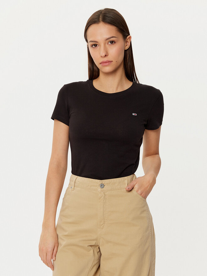 Tommy Jeans Tommy Jeans Majica DW0DW20459 Črna Slim Fit