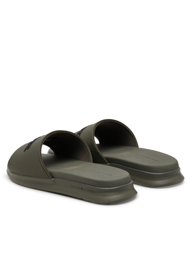 Tommy Hilfiger Šľapky Tommy Hilfiger Dual Density Hilfiger Pool Slide FM0FM05430 Kaki