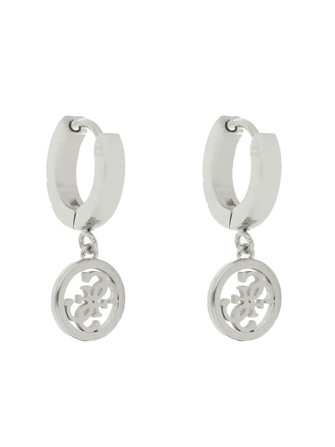 Guess Náušnice Guess Huggie Me JUBE03 147JW Strieborné rhodiovanie