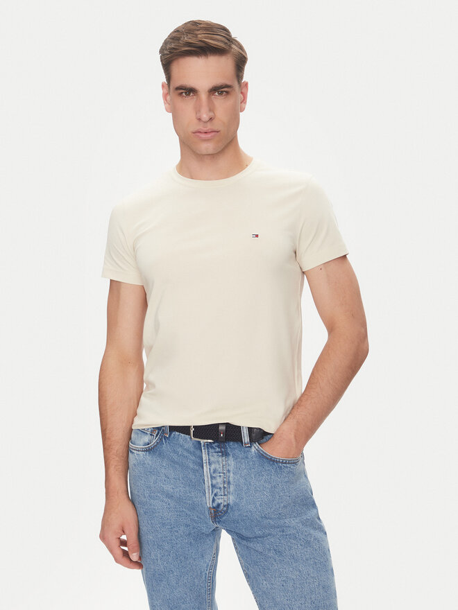 Tommy Hilfiger Tommy Hilfiger Marškinėliai MW0MW10800 Smėlio Slim Fit