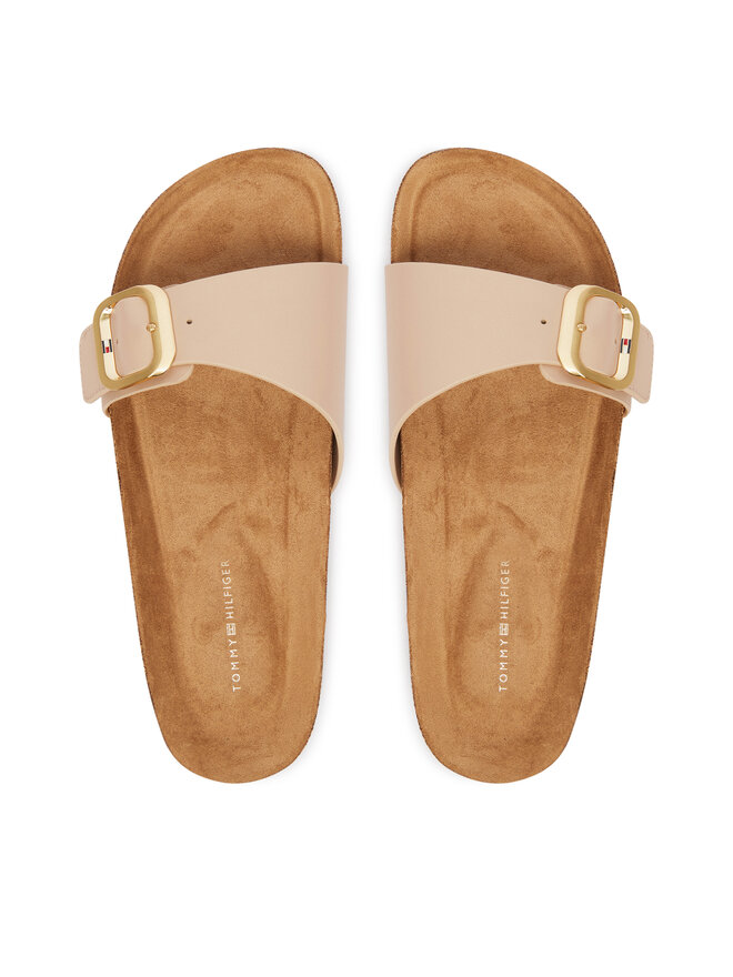 Tommy Hilfiger Pantoletten Tommy Hilfiger Cork Footbed Slip-On FW0FW09344 Beige
