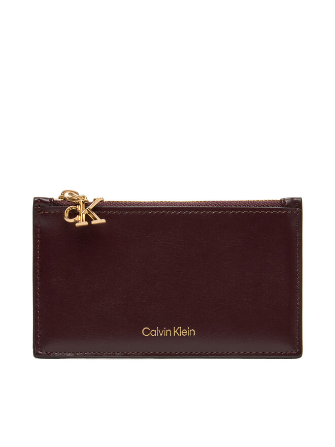 Calvin Klein Etui za kreditne kartice Calvin Klein Ck Zip Cardcase 6Cc LV04F1076G Bordo rdeča
