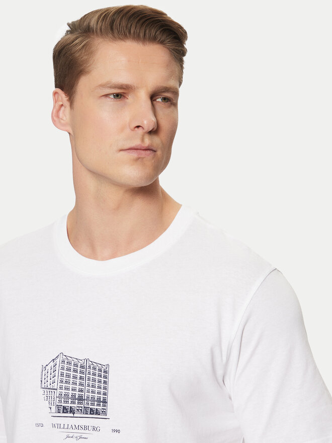 Jack&Jones Jack&Jones Marškinėliai Boston 12273400 Balta Relaxed Fit