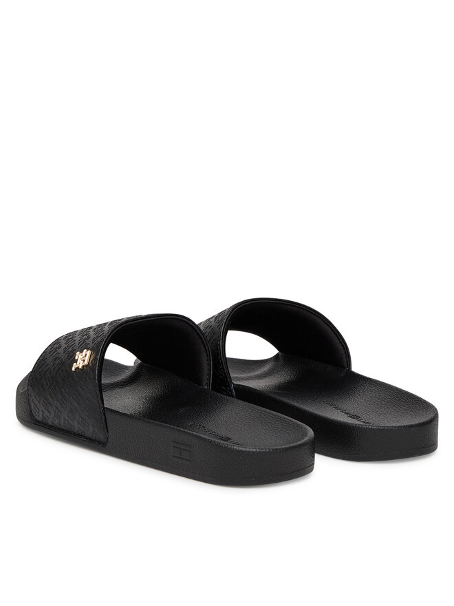Tommy Hilfiger Pantoletten Tommy Hilfiger Th Monogram Poolside FW0FW08525 Schwarz
