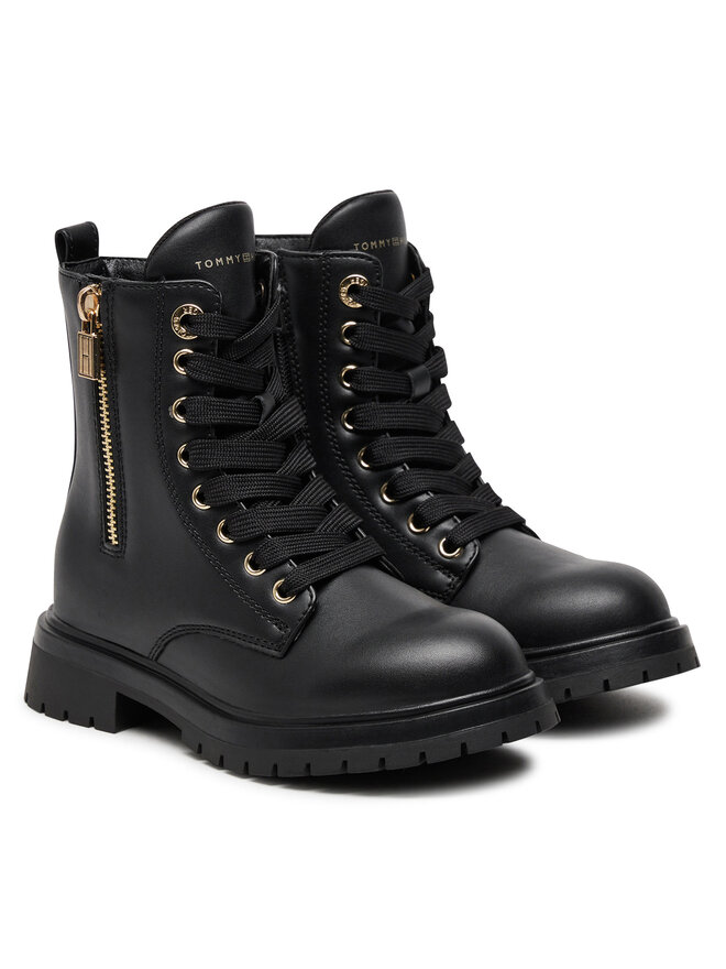 Tommy Hilfiger Schnürstiefeletten Tommy Hilfiger Lace-Up Bootie T3A5-33567-1351 M Schwarz