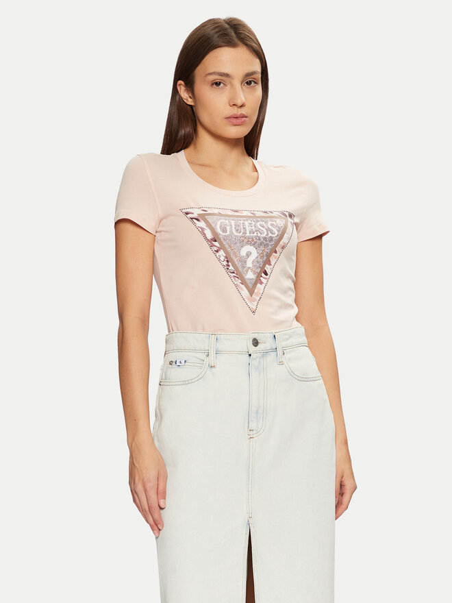 Guess Guess Camiseta W5RI22 J1314 Écru Regular Fit