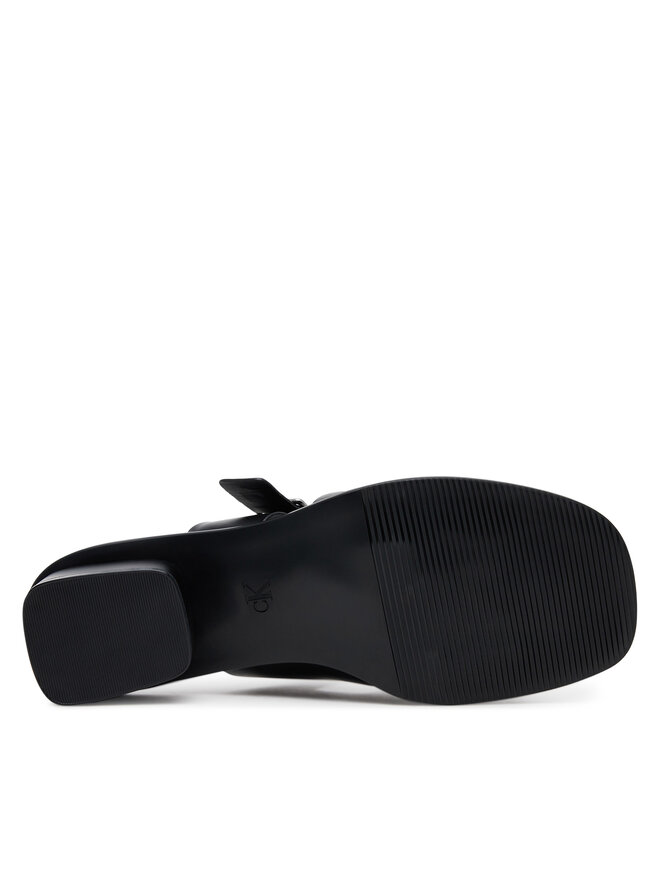 Calvin Klein Jeans Klapki Calvin Klein Jeans Heel Square Mg Buckle Lth YW0YW01701 Czarny