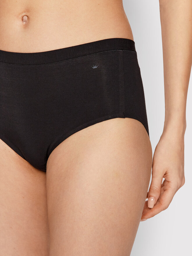 Triumph Triumph Klasične spodnje hlačke z visokim pasom Smart Natural Maxi 10211539 Črna