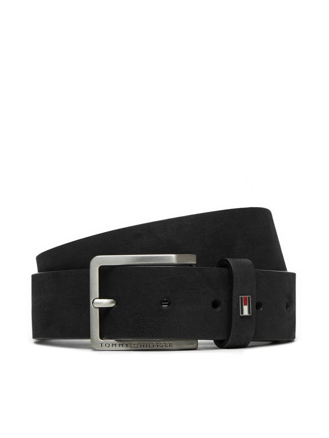 Tommy Hilfiger Ζώνη Ανδρική Tommy Hilfiger Oliver Nubuck 3.5 AM0AM13019 Μαύρο