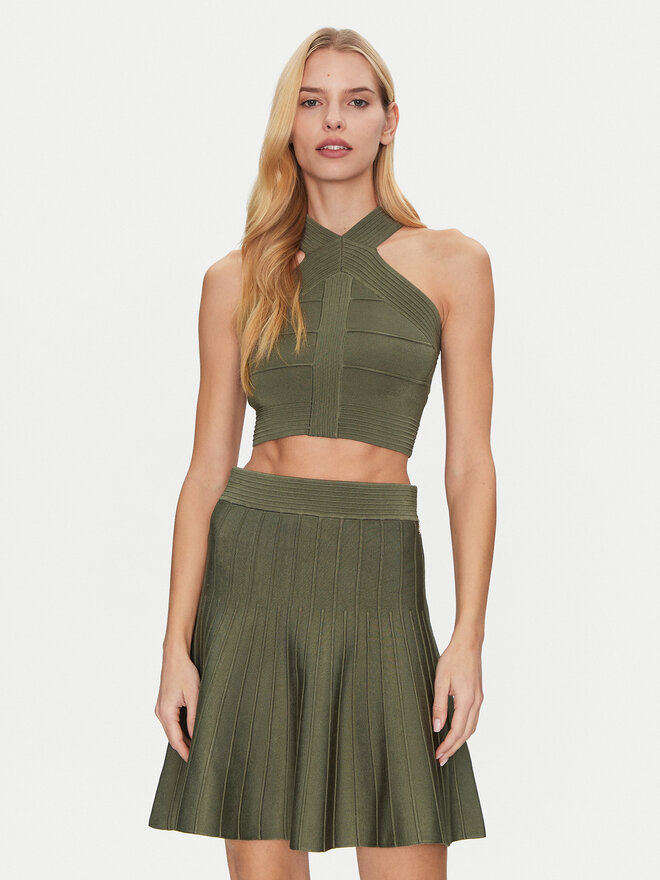 Guess Guess Marškinėliai W5GR32 Z2XY0 Žalia Slim Fit