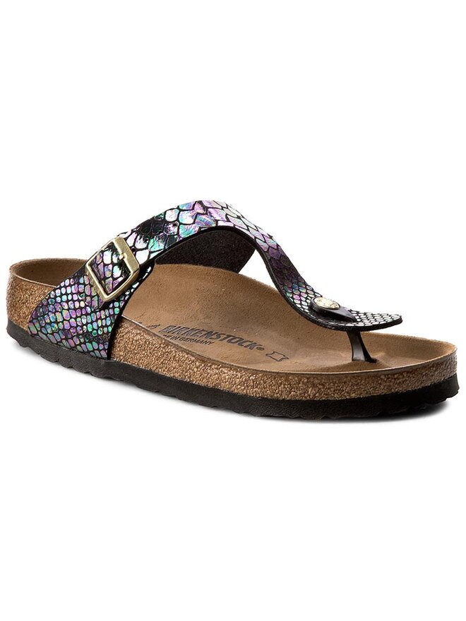 Birkenstock arizona shiny snake black outlet