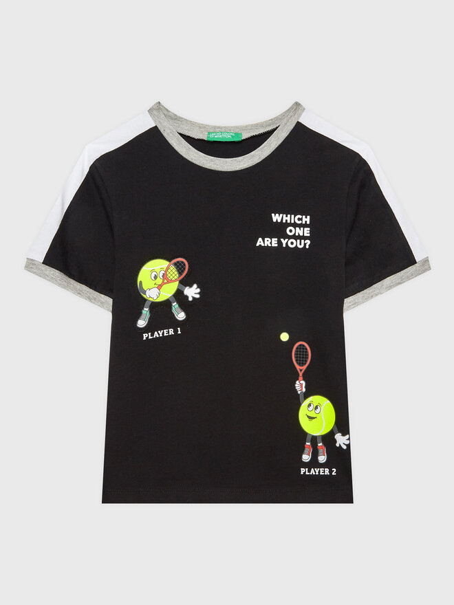 United Colors Of Benetton United Colors Of Benetton Marškinėliai 3096G108L Juoda Regular Fit