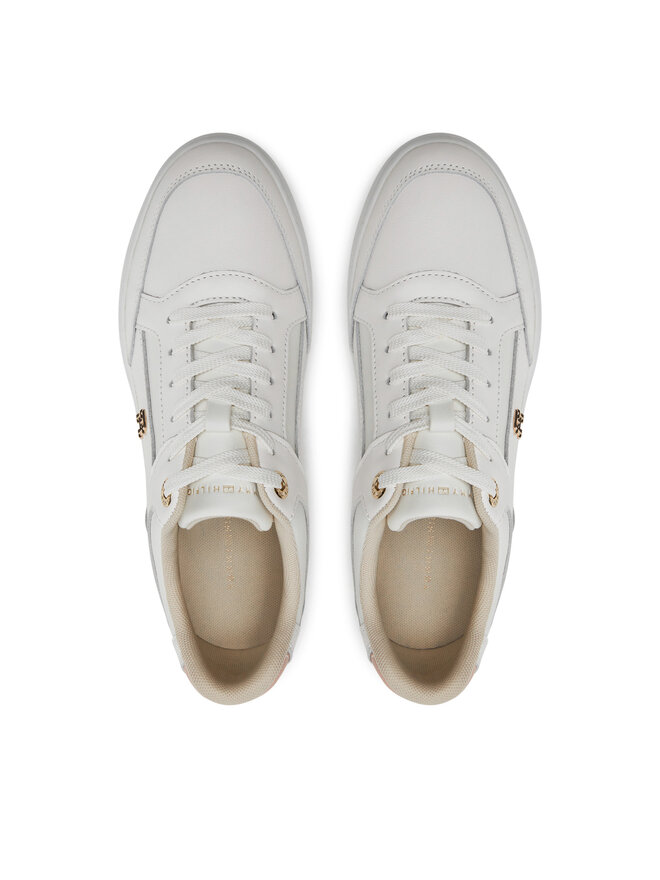 Tommy Hilfiger Sneakers Tommy Hilfiger Lux Hardware Court Sneaker FW0FW07997 Écru