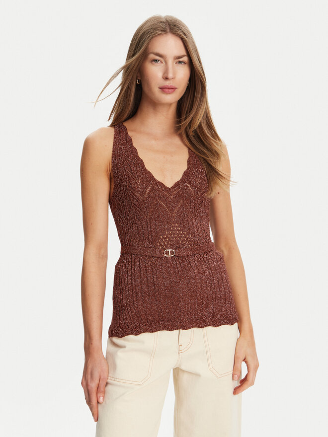 TWINSET TWINSET Felső 251TT3195 Barna Slim Fit