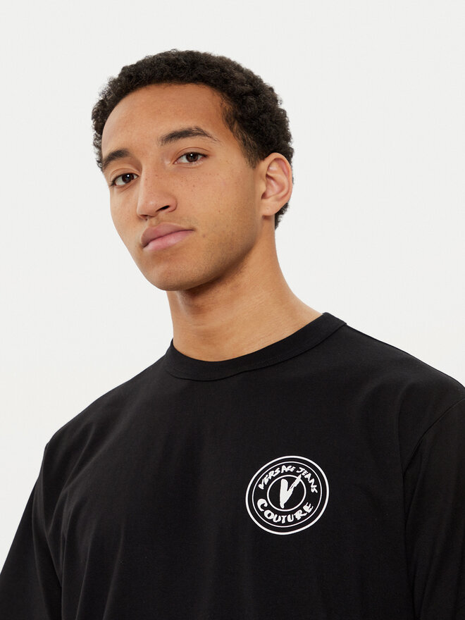 Versace Jeans Couture Versace Jeans Couture Camiseta 78GAHE07 Negro Regular Fit