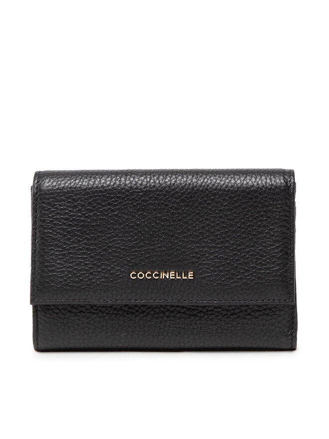 Coccinelle Cartera grande para mujer Coccinelle MW5 Metallic Soft E2 MW5 11 66 01 Negro