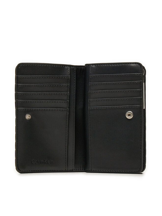 Calvin Klein Nagy női pénztárca Calvin Klein Mini Line Quilt Medium Bifold K60K613063 Fekete
