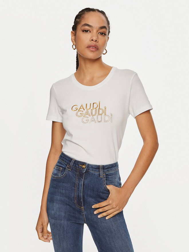 Gaudi Gaudi T-Shirt 421BD64034 Λευκό Regular Fit