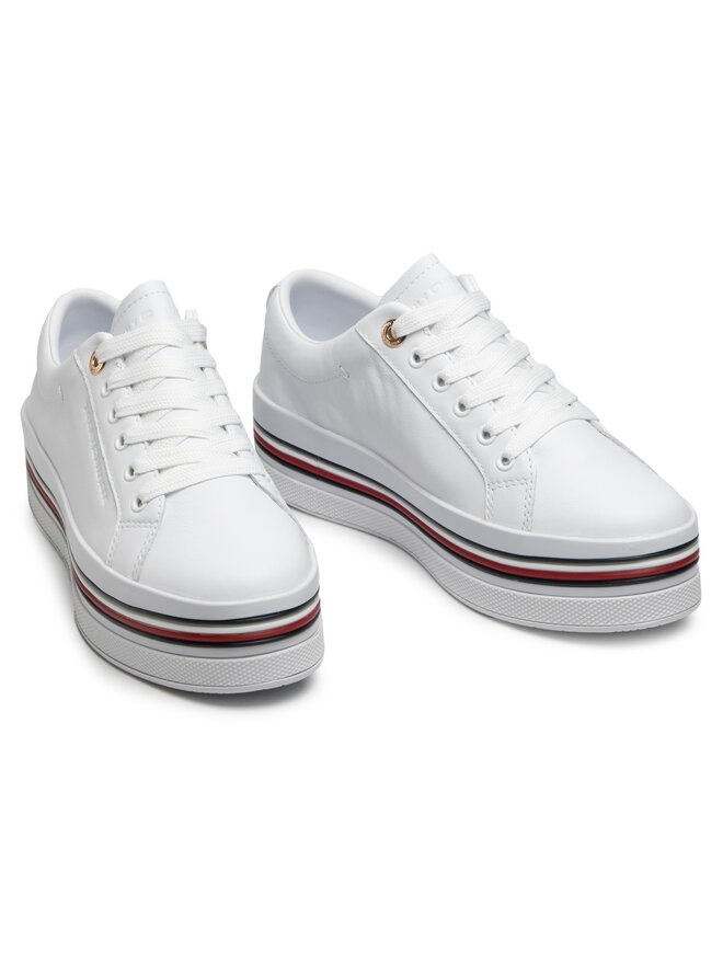 Tommy Hilfiger Sneakers Tommy Hilfiger Corporate Flatform Cupsole FW0FW05553 Weiß