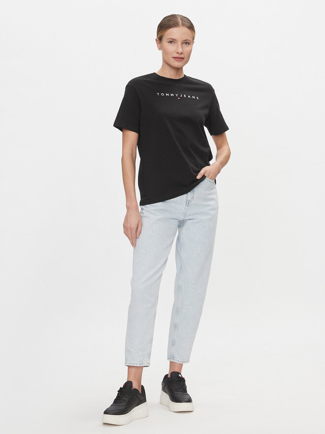 Tommy Jeans Tommy Jeans Camiseta Tjw Rlx New Linear Tee DW0DW17836 Negro Relaxed Fit