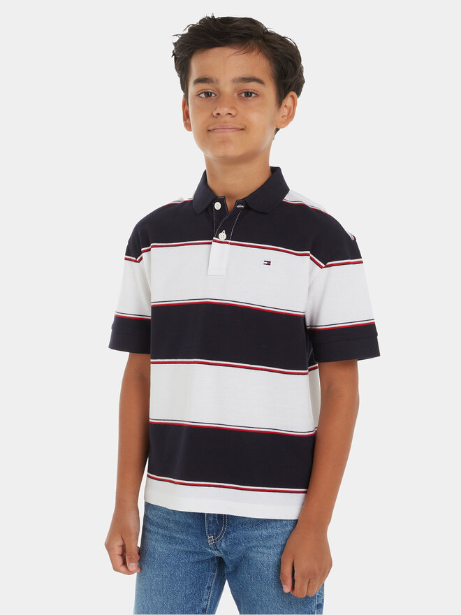 Tommy Hilfiger Tommy Hilfiger Polo Global Rugby KB0KB08857 Bianco Relaxed Fit