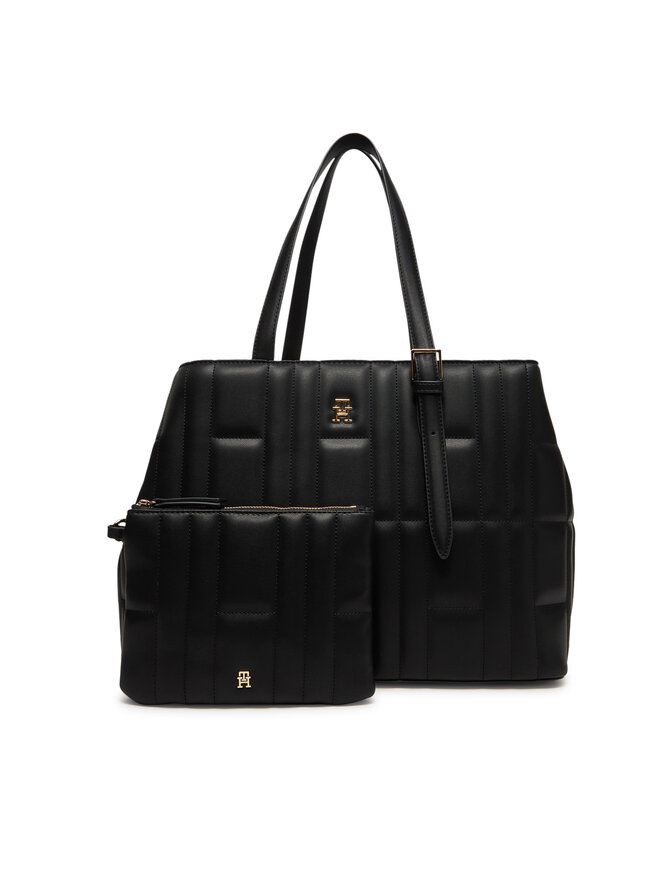 Tommy Hilfiger Handtasche Tommy Hilfiger Th Feminine Tote AW0AW17452 Schwarz