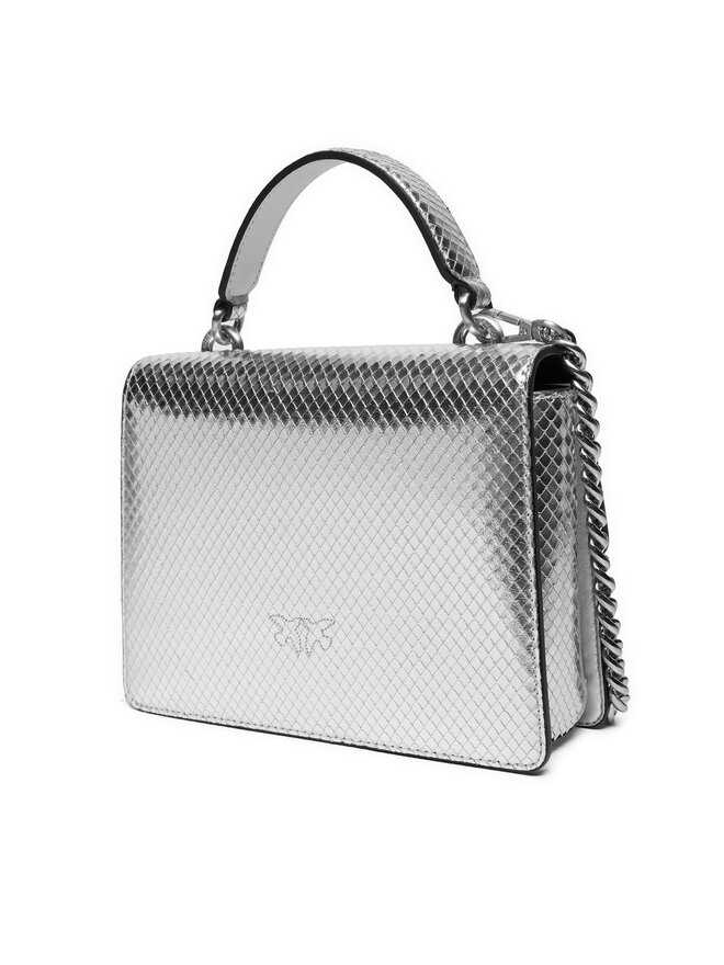 PINKO Torebka PINKO Love One Top Handle Mini Light AI 24-25 PLTT 100071 A1VG Srebrny