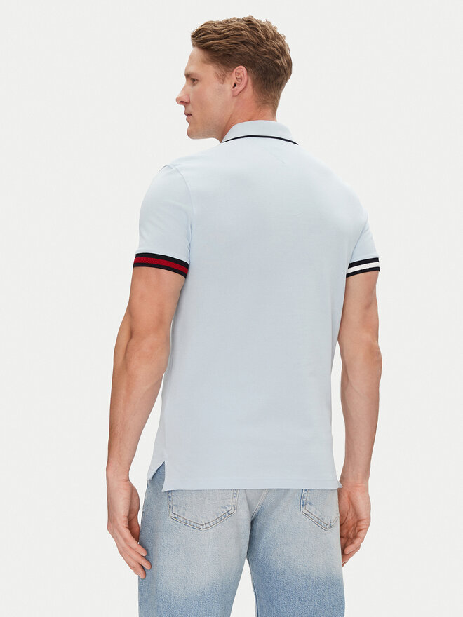 Tommy Hilfiger Tommy Hilfiger Poloshirt Flag Cuff MW0MW38458 Himmelblau Slim Fit