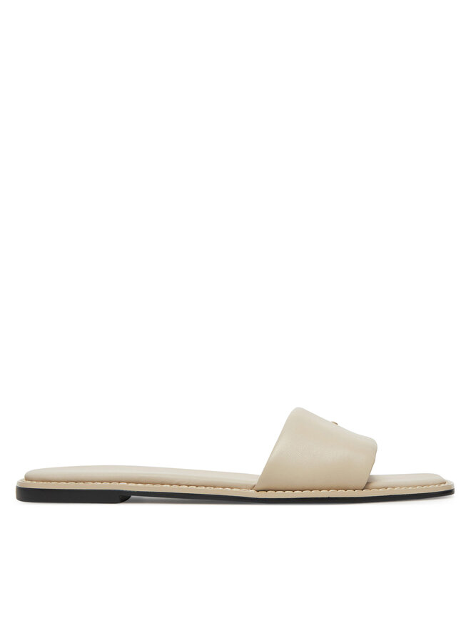 Calvin Klein Παντόφλες Calvin Klein Flat Sandal Square Hf Lth HW0HW02652 Μπεζ